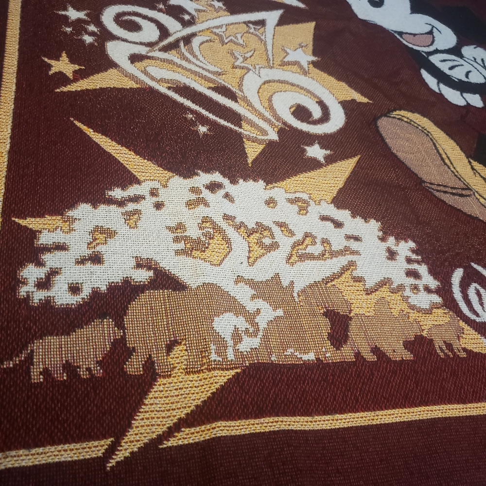 Walt Disney World Mickey Mouse Fringe Throw Blanket WDW - Picture 6 of 12